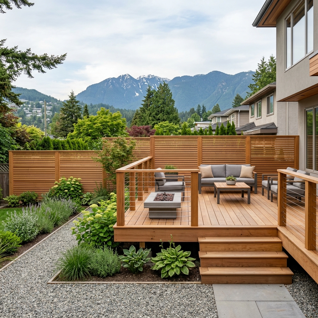 Cedar deck carpentry
